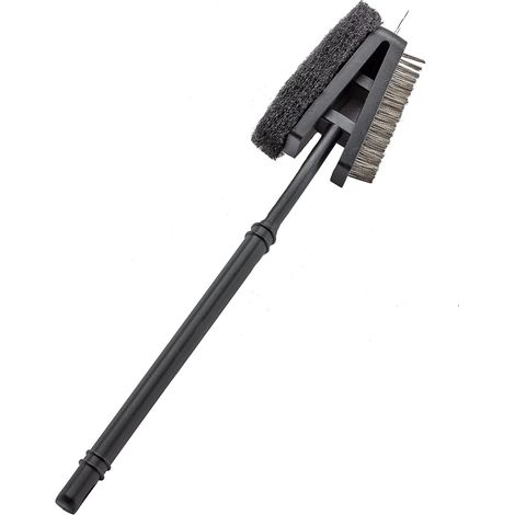 Ensemble d'ustensiles de barbecue 3 en 1 en acier inoxydable avec pince, spatule et fourchette - Accessoires pour barbecue extérieur (brosse de nettoyage incluse) 36,3 cm-AquaForge (1/5)