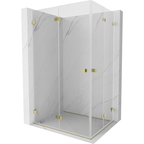 Mexen Lunar-F Duo cabina doccia pieghevole 100 x 75 cm, trasparente, dorata - 836-100L-075P-50-00 (1/5)