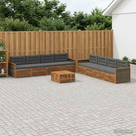 vidaXL Outdoor-Sofagarnitur 9 Stk. Natur und Anthrazit (1/5)
