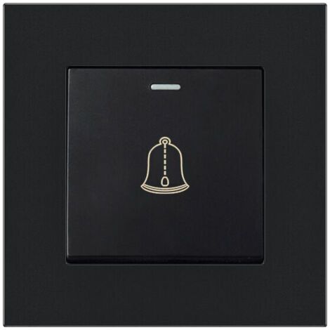 Bouton de sonnette extérieur, interrupteur de sonnette 220-250V avec panneau en verre trempé. Ce bouton poussoir de carillon étanche fonctionne sans fil et mesure 3,38 pouces de diamètre. (1/4)