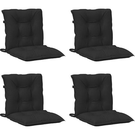 Lowback Chair Cushions Set 4 pcs Melange Black 100 x 50 x 7 cm vidaXL