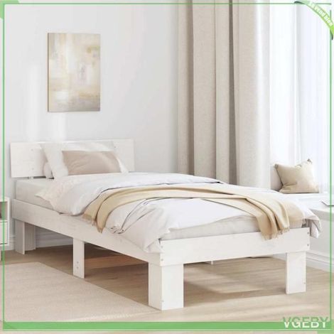 Cadre de lit - ABI - Blanc - Pin massif - 90 x 200 cm (1/5)