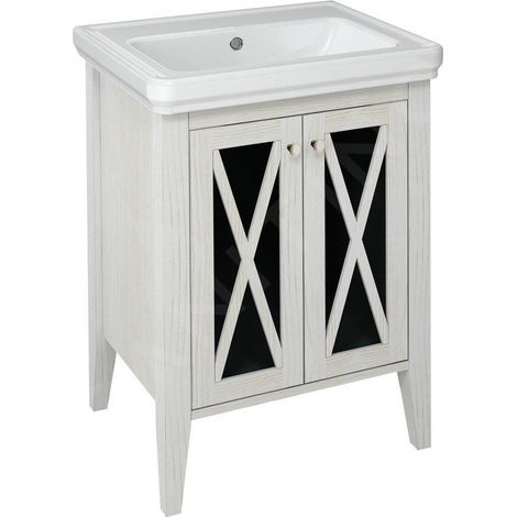 Meuble sous-vasque CROSS 55x81x43cm, vieux blanc (1/5)