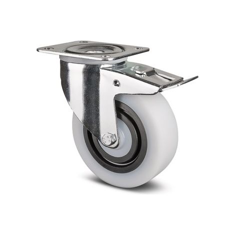 Roulette de manutention 3477 HUR pivotante à frein bandage polyamide 200 kg - 125 x 36 mm - TENTE