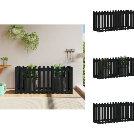 Lit surélevé de jardin design de clôture 150x50x70cm pin massif - Lit Surélevé - Jardin - Bois - Pin Massif - Pots De Fleurs (1/5)