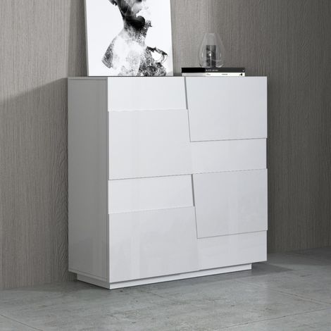 Credenza 2 ante battenti linea Rombo in finitura Bianco Lucido (1/4)