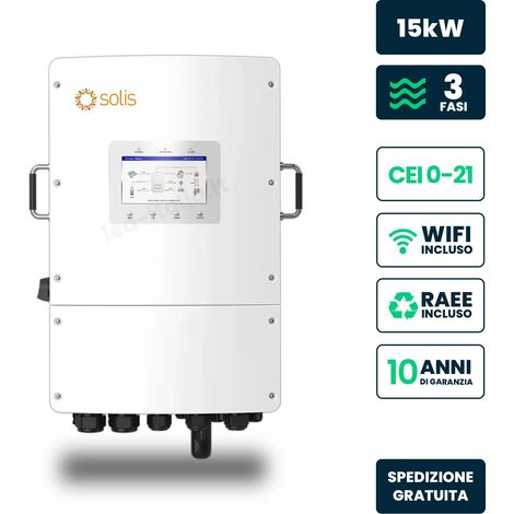 V-TAC Inverter Solis Trifase Ibrido 15kW CEI 0-21 WiFi TA IP66