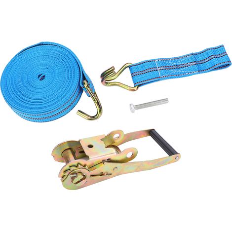 Sangle de serrage à cliquet fixe, tendeur lourd 10m x 60mm, sangle en polyester, acier allié, fournitures industrielles (1/5)
