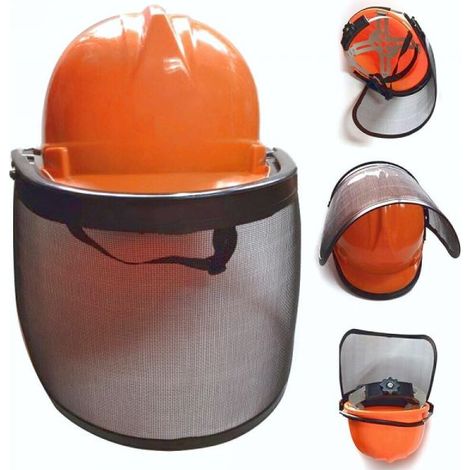 CASCO ELMETTO PROTETTIVO CON VISIERA A RETE DECESPUGLIATORE TAGLIAERBA 07320