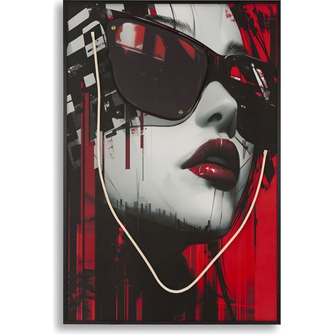 Stampa Artistica con LED e applicazione 3D su Tela Moden Psyco A - Quadro 60x90 cm