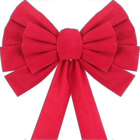 Lot de 6 nœuds de Noël en velours rouge pour couronne et sapin, décorations de Noël suspendues pour l'intérieur et l'extérieur (1/5)