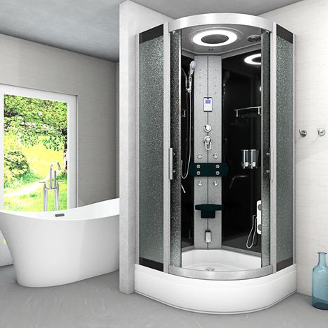 Dampfdusche Dusche Duschkabine D58-53M2 Duschtempel Sauna 90x90 cm (1/5)