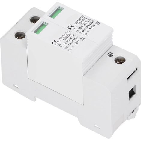 Dispositif de Protection Parafoudre, Dispositif de Protection contre les Surtensions Boîtier PC de Conception de Module 1000V pour Système Photovoltaïque (2P). (1/5)
