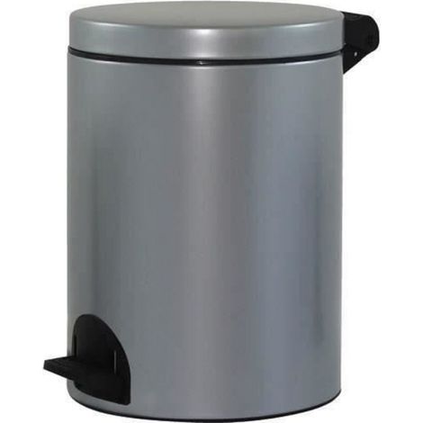 Poubelle Elora 14l gris métal (1/2)