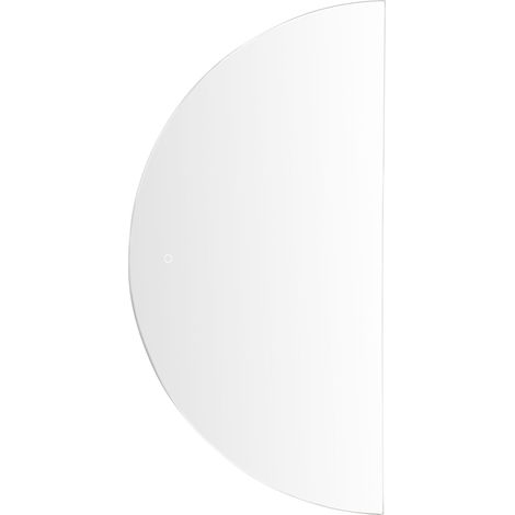Specchio da parete moderno a LED semicircolare per camera da letto, bagno 60 x 120 cm, argento Loue