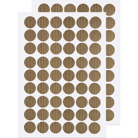 Couvercle Pour Trou De Vis - 21 mm - En PVC Auto-Adhésif - Pour Meubles En Bois - 2 Feuilles (1/5)