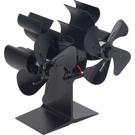 Ensemble ventilateur thermique à double moteur en métal pour radiateur, ventilateur de cheminée, ventilateur de poêle à bois, ventilateur de style Noël (1/5)