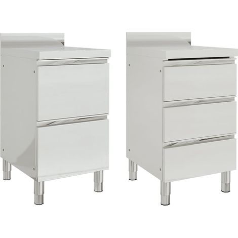 Armoires de cuisine commerciale 2 pcs Armoire de rangement Acier inoxydable RTJEX947907 (1/5)