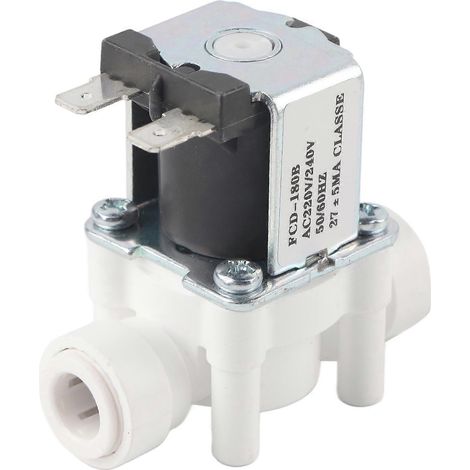 Elektrisches Magnetventil aus Kunststoff, 3/8-Zoll-Schnellanschluss, normalerweise geschlossen, 220 V Wechselstrom