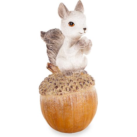 Statuetta di scoiattolo autunnale, in plastica, 16,5x7x8 cm