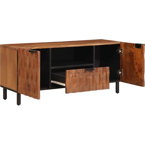 Meuble TV avec tiroir Finition Acacia Brun 105 x 33 x 46 cm (1/5)