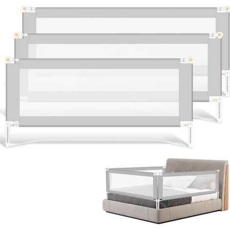 Randaco 3X Barriera di sicurezza per letto bambino Barriera per letto bambino Barriera di sicurezza per letto di protezione per letto - 1x180cm, 2x200cm