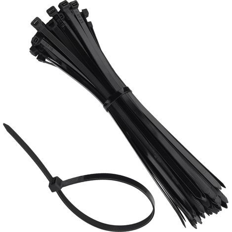 100 Pièces Colliers de Serrage, 300mm x 7.6mm, Serflex Noir, Serre Cable Plastique, Attache Cable pour la Gestion des Câbles, Convient pour la Maison, l'Atelier et le Jardin (1/5)