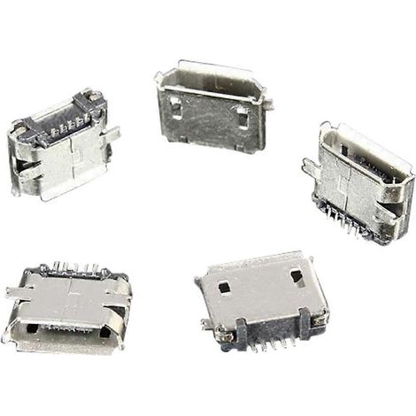 Lot de 50 connecteurs micro USB type B femelles 5 broches CMS pour circuit imprimé - FFY (1/4)