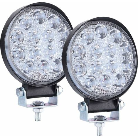 Phare de Travail LED 12V 140W 4'' Projecteur LED Voiture Spot Flood Feux Antibrouillard LED 6000K 14000LM Feux de Travail pour Voiture Camion Tracteur SUV Bateau Off Road 2 PCS (1/5)