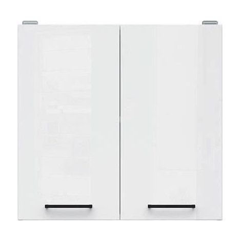 JUNONA Hochschrank 60 cm - 2 Türen - Glänzend Weiß (1/4)