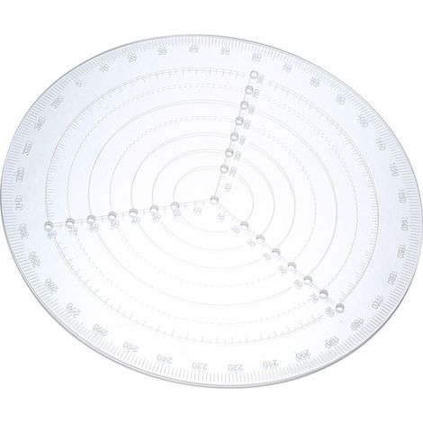 Boussole de recherche de Center rond, outil de centrage de tour en acrylique transparent, jauge de cercle pour dessiner des cercles, diamètre de travail de tournage du bois (1/4)