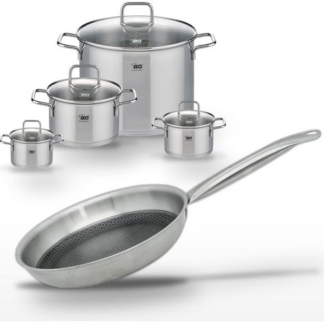 Lot de 4 Faitouts Elo Relief Solution et 1 Poêle 24cm (1/5)