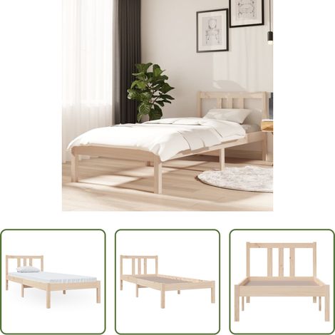 vidaXL Kiefernholz -  Massivholzbett ohne Matratze 75x190 cm