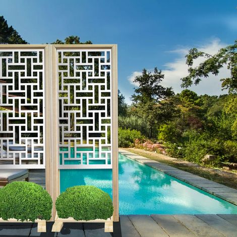 TRAMA - Separè - Paravento modulabile - 70x190cm - in Legno e PVC - Colore: bianco (1/4)