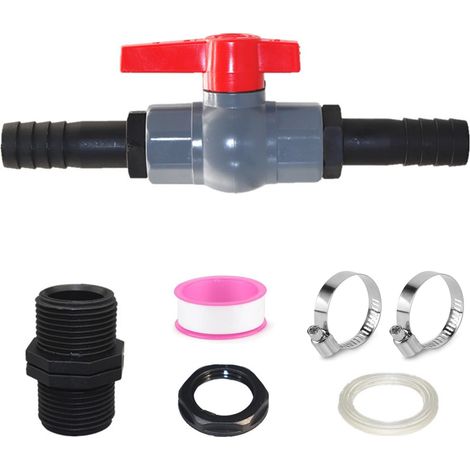 Robinet à bille en PVC,Vanne PVC 32mm,Robinet à boisseau sphérique en PVC,Vanne Piscine 40mm,Accessoire Piscine Hors Sol,pour la construction de piscines et de bassins (1/4)