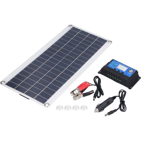 Kit Solaire 8W Monocristallin avec Régulateur 10A pour Camping, Van, Bateau (1/5)