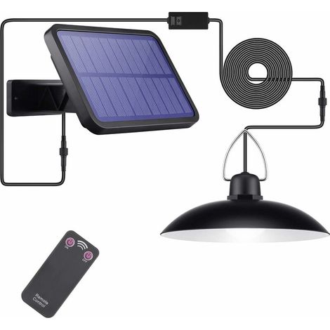 Solar Lights Outdoor, IP65 Solar Light, Solar Powered Pendant Light with Remote Control, LED Solar Lights for Indoor, Garden, Yard, Camping, Garage, 180～ Adjustable Solar Panel - Warm Light (1/5)