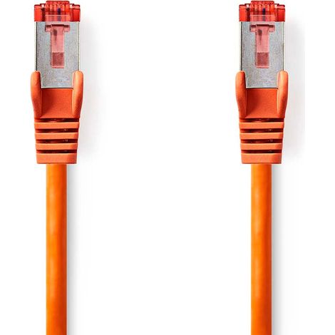 Cable de red cat6 rj45 macho rj45 macho sftp 500 metros redondo lszh naranja etiqueta