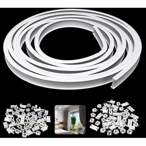 Rail pour rideau classique pliable rail plastique + acier L.5m ouverture centrale (1/5)