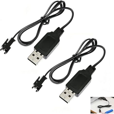 3,7-V-USB-Ladekabel, 3,7-V-Akkuladegerät mit SM-2P-Stecker, 44,5 cm, geeignet für ferngesteuerte Autos, Drohnen, Boote und RC-Spielzeug, einfaches Laden über einen Standard-USB-Anschluss (1/5)
