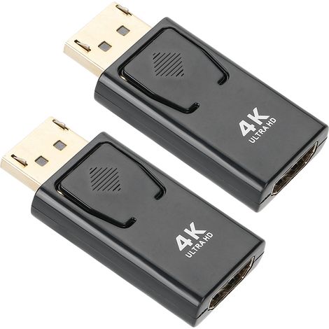 Lot de 2 adaptateurs DisplayPort mâle vers HDMI femelle 4Kx2K pour PC et TV HD (1/5)