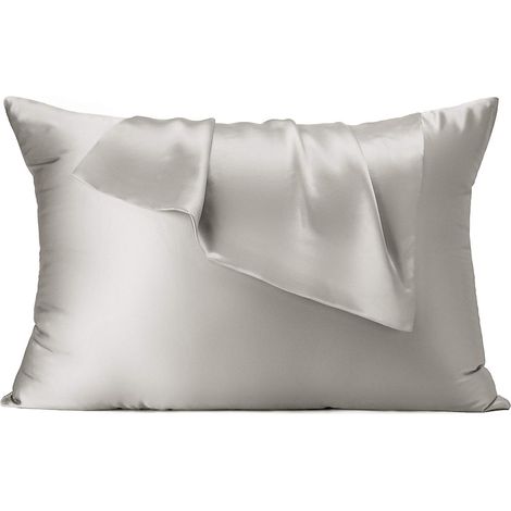 Funda de almohada de seda pura, muy suave, transpirable, con cremallera, para el cuidado de la piel y el cabello. (1/4)