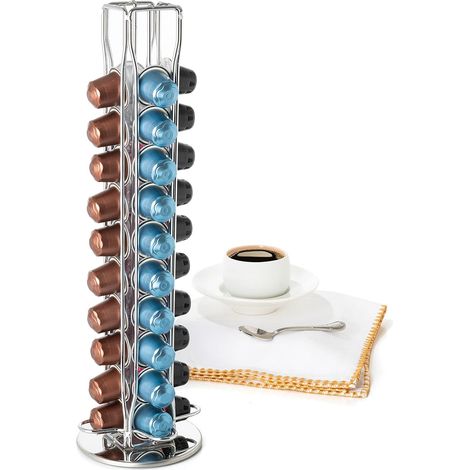 Carrousel rotatif à 360° pour capsules de café, base solide, capacité 40 pods. Accès facile, rangement pour maison et bureau. (1/5)