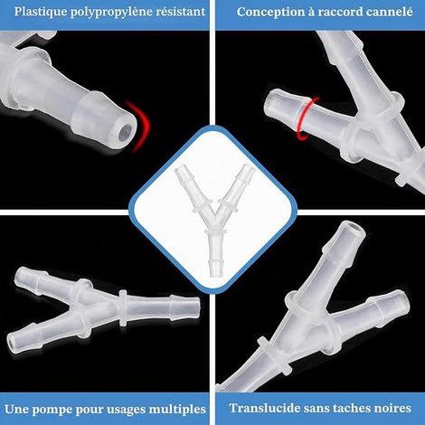 Aquarium Air Pump Connectors, 3 Way Y Shape Plastic Hose Connector for Aquarium Air Pump Air Pump Hose Connector for 3/16 Inch Air Line (1/4)