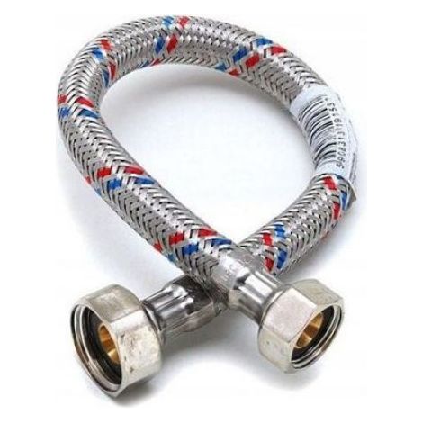 Tuyau Flexible - Acier Inoxydable Tressé - 1/2 Pouces x 120 Cm - Pour Robinets Et Appareils Électroménagers - 1 Pièce