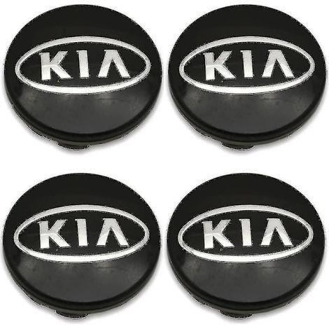 Lot de 4 enjoliveurs noirs Kia, 60 mm, pour P (1/3)