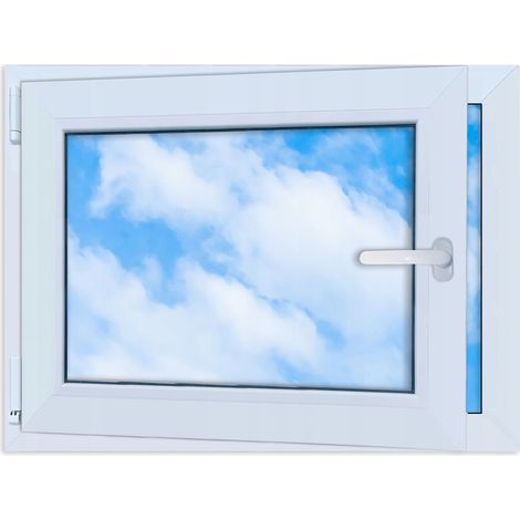 Ventana de PVC blanca 80x60 izquierda nueva 800x600 mm oscilobatiente doble acristalamiento (1/5)