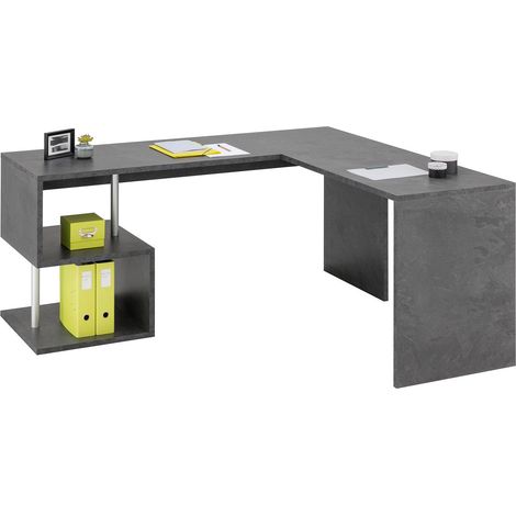 Scrivania Angolare 180/160x60x77,5cm cm Esse Ardesia (1/4)