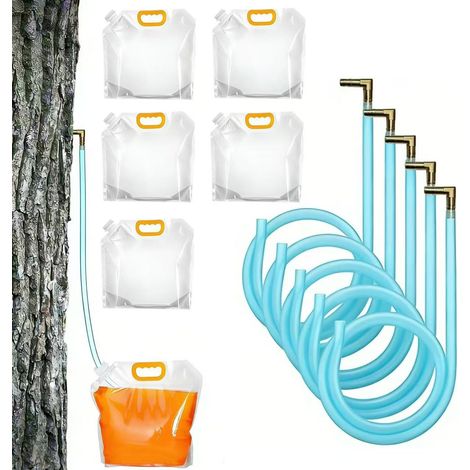 Ensemble de 5 pièces pour la production de sirop d'érable,comprenant un collecteur de sève portable,une buse, des tuyaux et un sac de collecte de 5 L (1/5)
