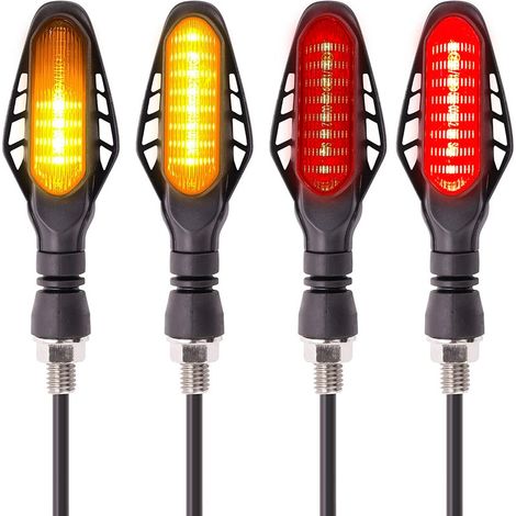 2 Clignotants LED + Stop + Veilleuse - 3 Fonctions - défilant Moto séquentielle A01R